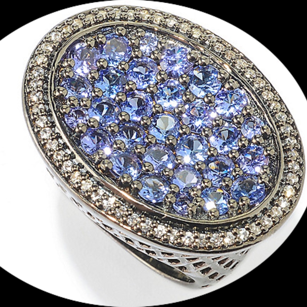 NYC II® Tanzanite/Black Rhodium Basket Weave Ring